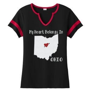 My Heart Belongs In Ohio Ladies Halftime Notch Neck Tee