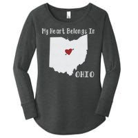 My Heart Belongs In Ohio Women's Perfect Tri Tunic Long Sleeve Shirt