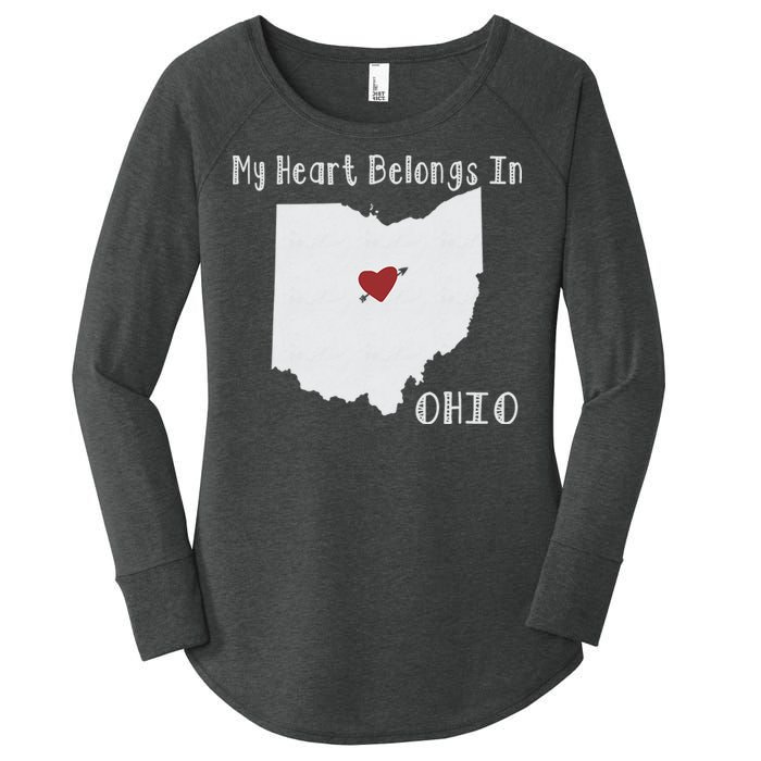 My Heart Belongs In Ohio Women's Perfect Tri Tunic Long Sleeve Shirt