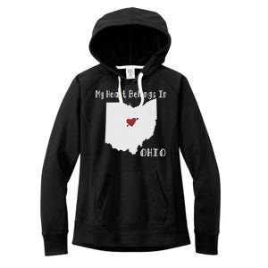 My Heart Belongs In Ohio Women's Fleece Hoodie