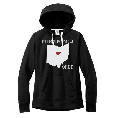 My Heart Belongs In Ohio Women's Fleece Hoodie