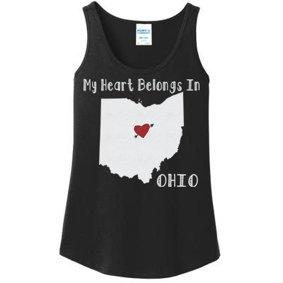 My Heart Belongs In Ohio Ladies Essential Tank