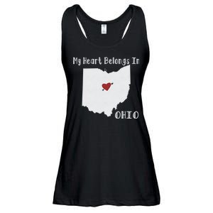 My Heart Belongs In Ohio Ladies Essential Flowy Tank