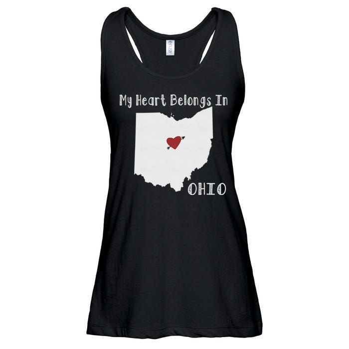 My Heart Belongs In Ohio Ladies Essential Flowy Tank