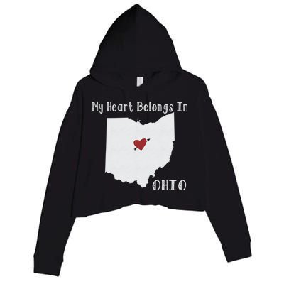 My Heart Belongs In Ohio Crop Fleece Hoodie