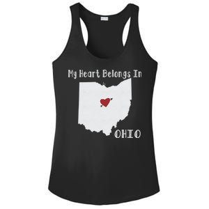 My Heart Belongs In Ohio Ladies PosiCharge Competitor Racerback Tank