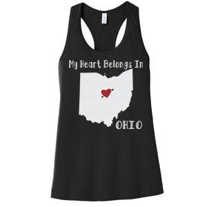 My Heart Belongs In Ohio Women's Racerback Tank