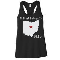 My Heart Belongs In Ohio Women's Racerback Tank