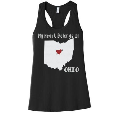 My Heart Belongs In Ohio Women's Racerback Tank