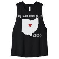 My Heart Belongs In Ohio Women's Racerback Cropped Tank