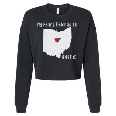 My Heart Belongs In Ohio Cropped Pullover Crew