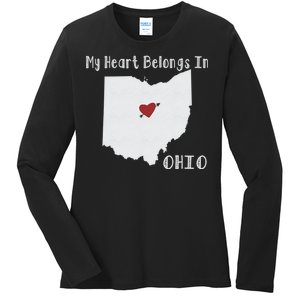 My Heart Belongs In Ohio Ladies Long Sleeve Shirt