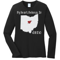 My Heart Belongs In Ohio Ladies Long Sleeve Shirt