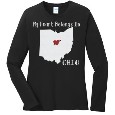 My Heart Belongs In Ohio Ladies Long Sleeve Shirt