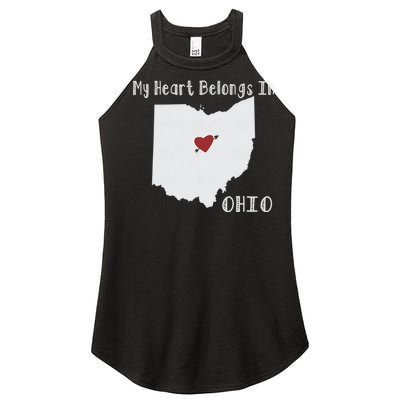 My Heart Belongs In Ohio Women's Perfect Tri Rocker Tank