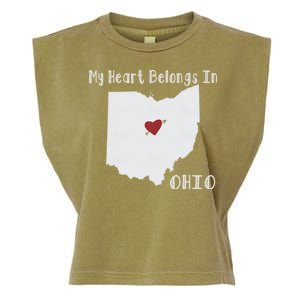 My Heart Belongs In Ohio Garment-Dyed Women's Muscle Tee