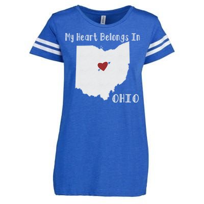 My Heart Belongs In Ohio Enza Ladies Jersey Football T-Shirt