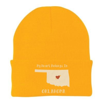 My Heart Belongs In Oklahoma Knit Cap Winter Beanie