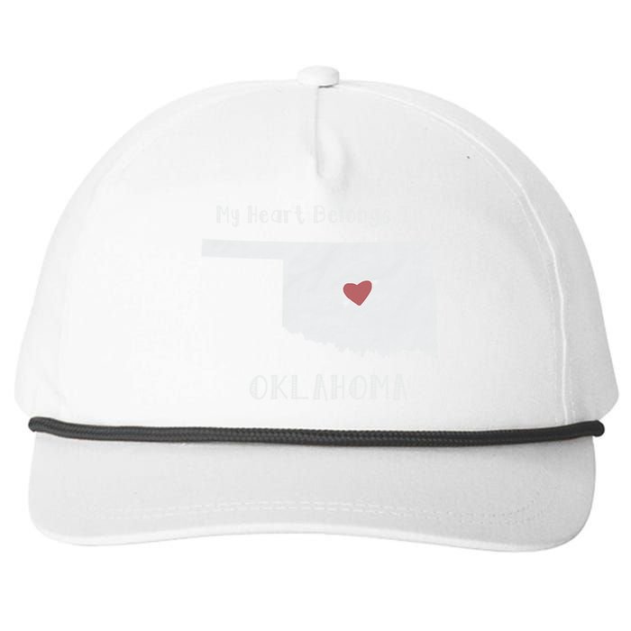 My Heart Belongs In Oklahoma Snapback Five-Panel Rope Hat