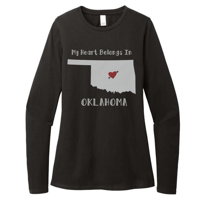 My Heart Belongs In Oklahoma Womens CVC Long Sleeve Shirt