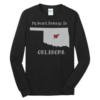 My Heart Belongs In Oklahoma Tall Long Sleeve T-Shirt