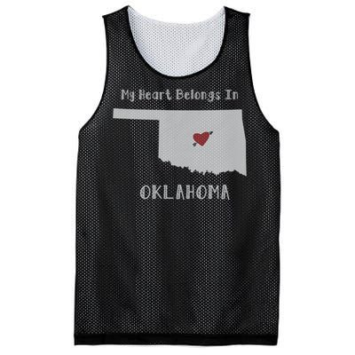 My Heart Belongs In Oklahoma Mesh Reversible Basketball Jersey Tank