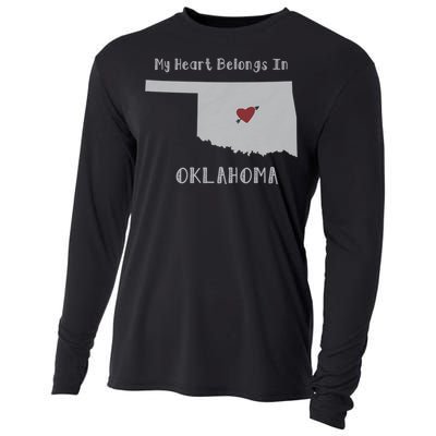 My Heart Belongs In Oklahoma Cooling Performance Long Sleeve Crew