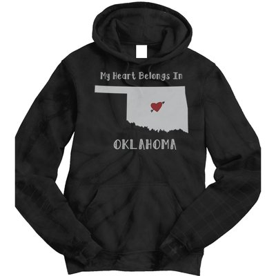 My Heart Belongs In Oklahoma Tie Dye Hoodie