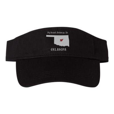 My Heart Belongs In Oklahoma Valucap Bio-Washed Visor