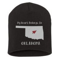 My Heart Belongs In Oklahoma Short Acrylic Beanie