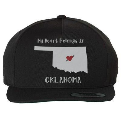 My Heart Belongs In Oklahoma Wool Snapback Cap