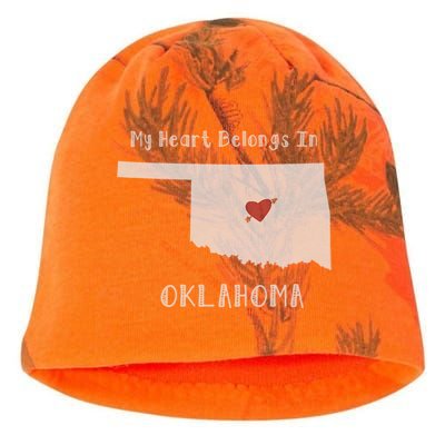 My Heart Belongs In Oklahoma Kati - Camo Knit Beanie