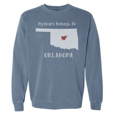 My Heart Belongs In Oklahoma Garment-Dyed Sweatshirt