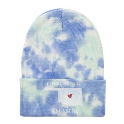 My Heart Belongs In Oklahoma Tie Dye 12in Knit Beanie