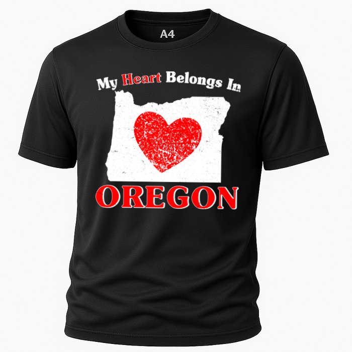 My Heart Belongs In Oregon Cooling Performance Crew T-Shirt