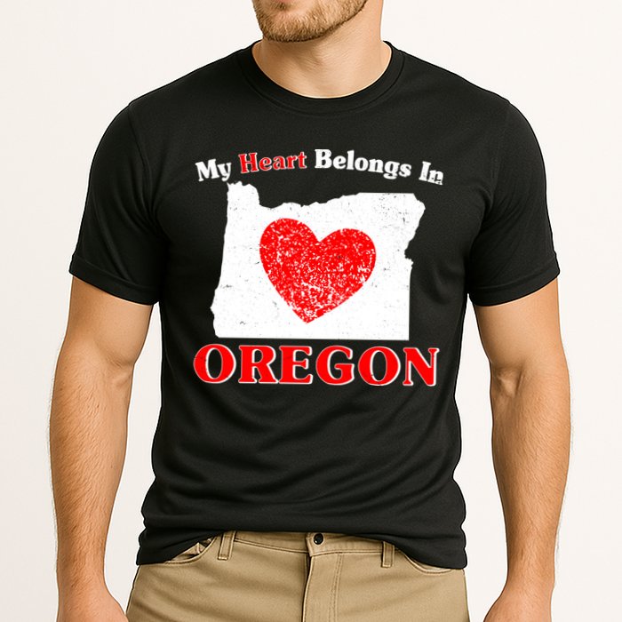 My Heart Belongs In Oregon Cooling Performance Crew T-Shirt