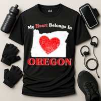 My Heart Belongs In Oregon Cooling Performance Crew T-Shirt