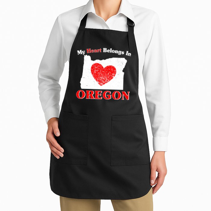 My Heart Belongs In Oregon Apron