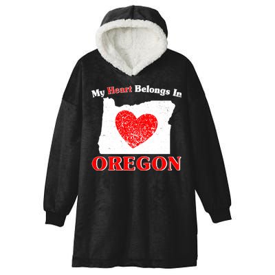 My Heart Belongs In Oregon Hooded Wearable Blanket
