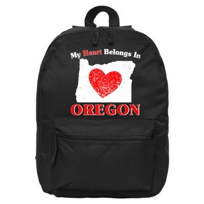 My Heart Belongs In Oregon 16 in Basic Backpack
