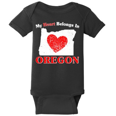 My Heart Belongs In Oregon Baby Bodysuit