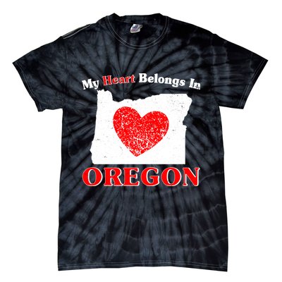 My Heart Belongs In Oregon Tie-Dye T-Shirt