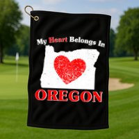 My Heart Belongs In Oregon Golf Towel