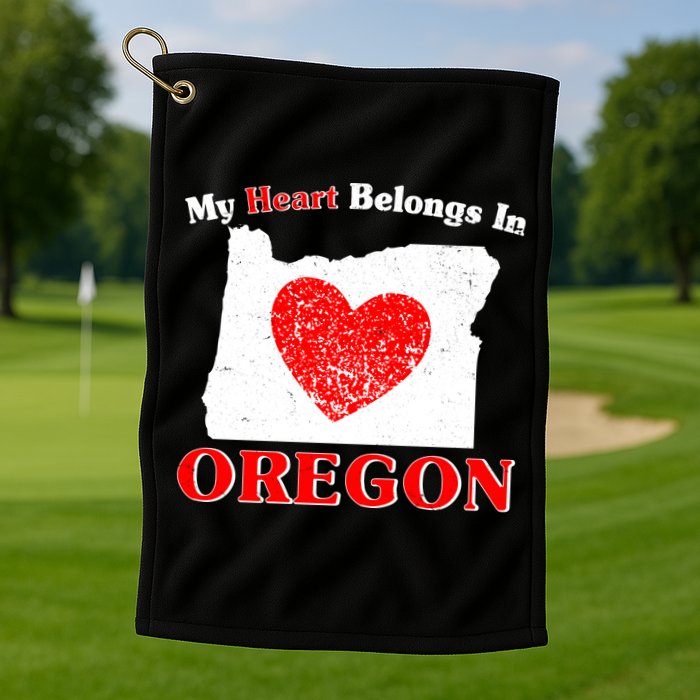 My Heart Belongs In Oregon Golf Towel