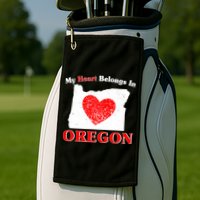 My Heart Belongs In Oregon Golf Towel