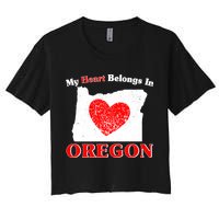 My Heart Belongs In Oregon Women's Crop Top Tee