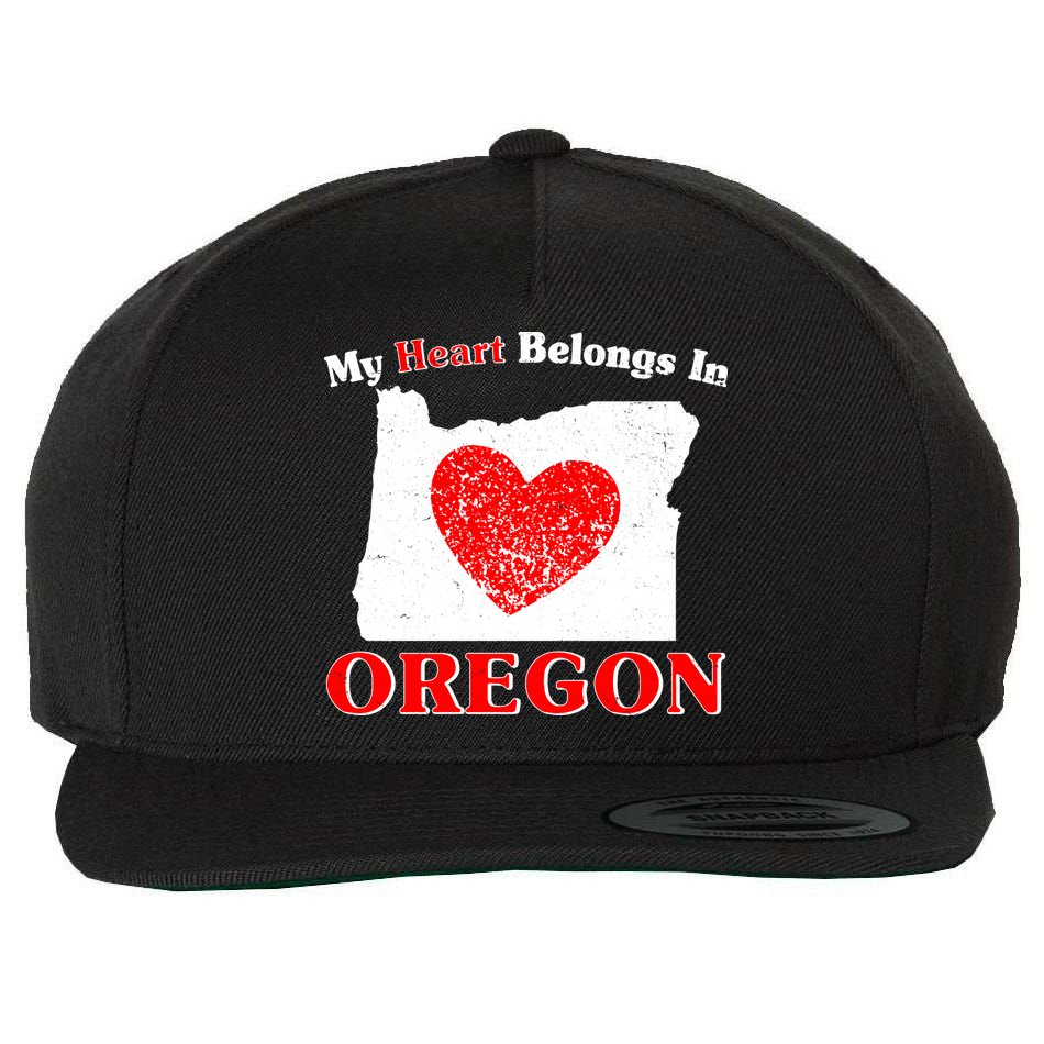 My Heart Belongs In Oregon Wool Snapback Cap