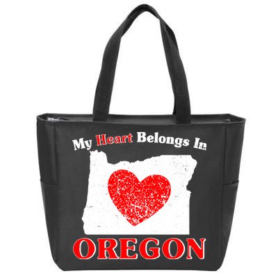 My Heart Belongs In Oregon Zip Tote Bag