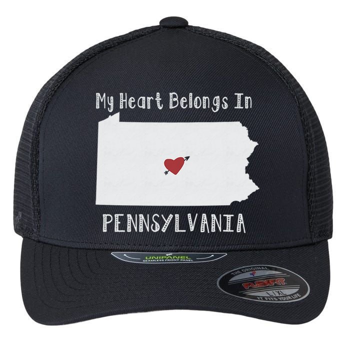 My Heart Belongs In Pennsylvania Flexfit Unipanel Trucker Cap