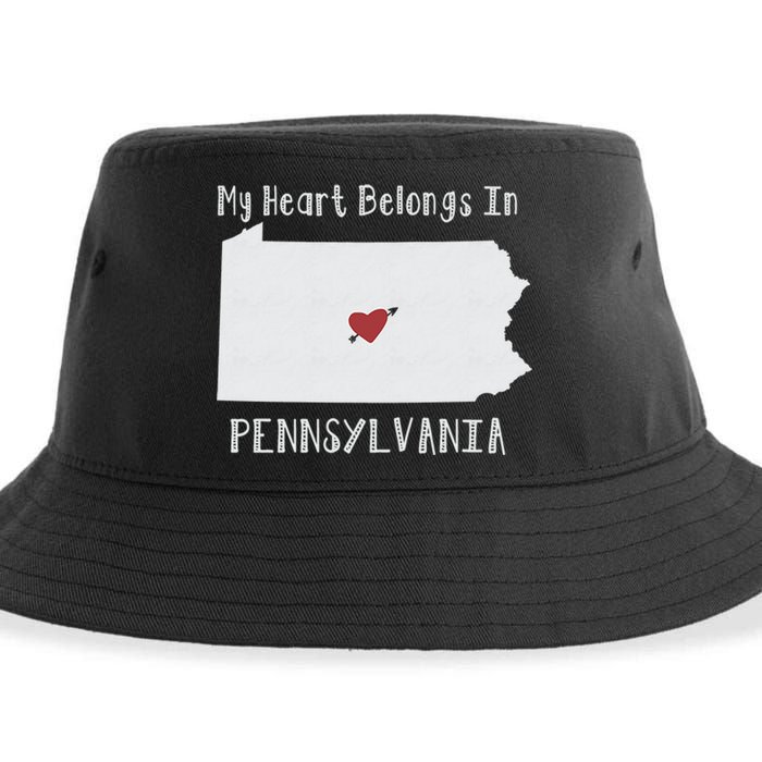 My Heart Belongs In Pennsylvania Sustainable Bucket Hat